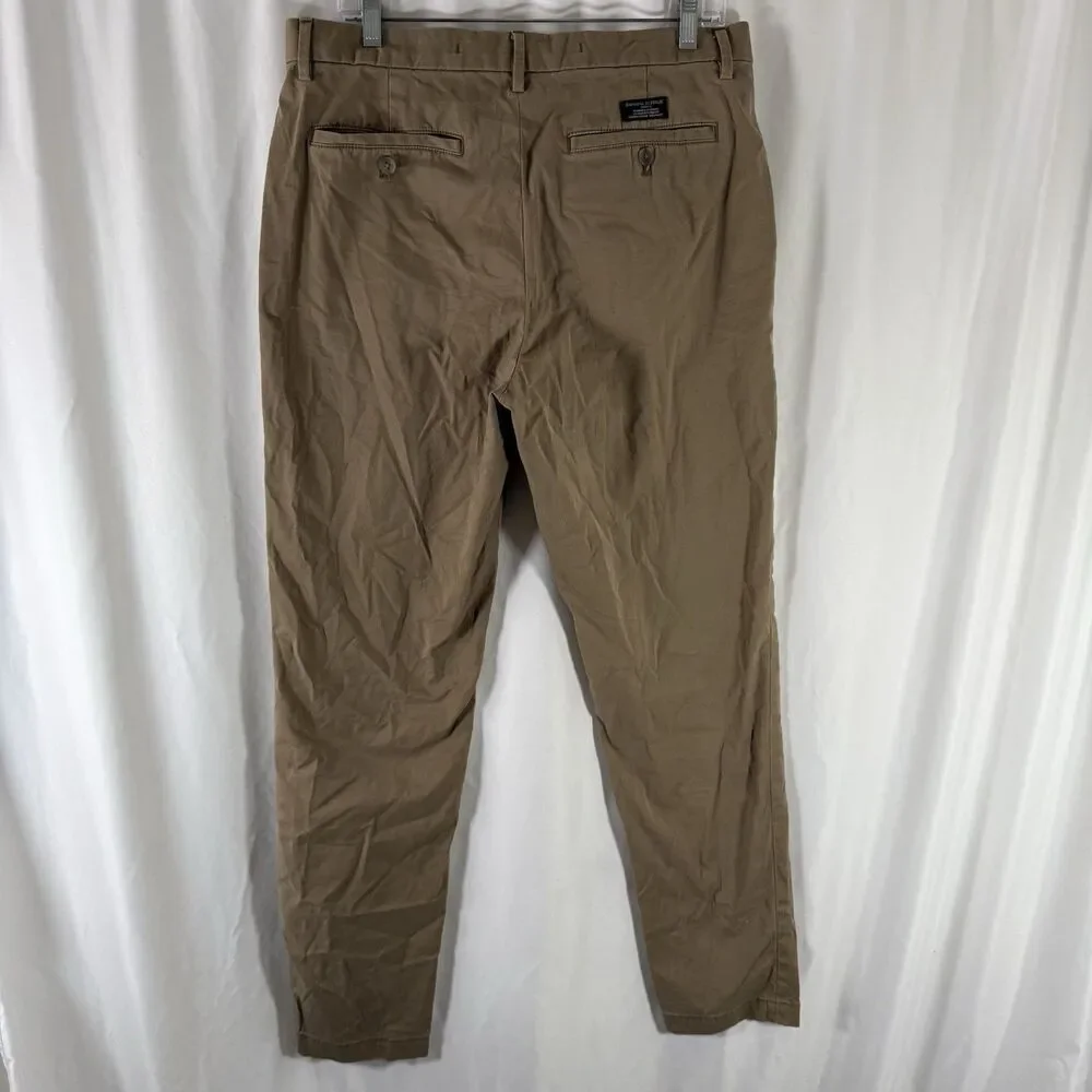 Banana Republic Lived In Chino Pants Men's 32x34 Beige Flat Front Cotton Blend